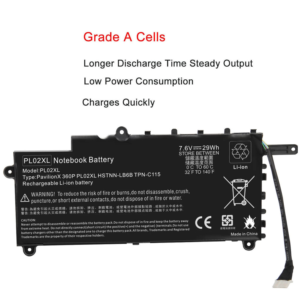 PL02XL Battery for HP Pavilion 11-n x360 11-n010dx 751875-001 751681-421 PC Fast