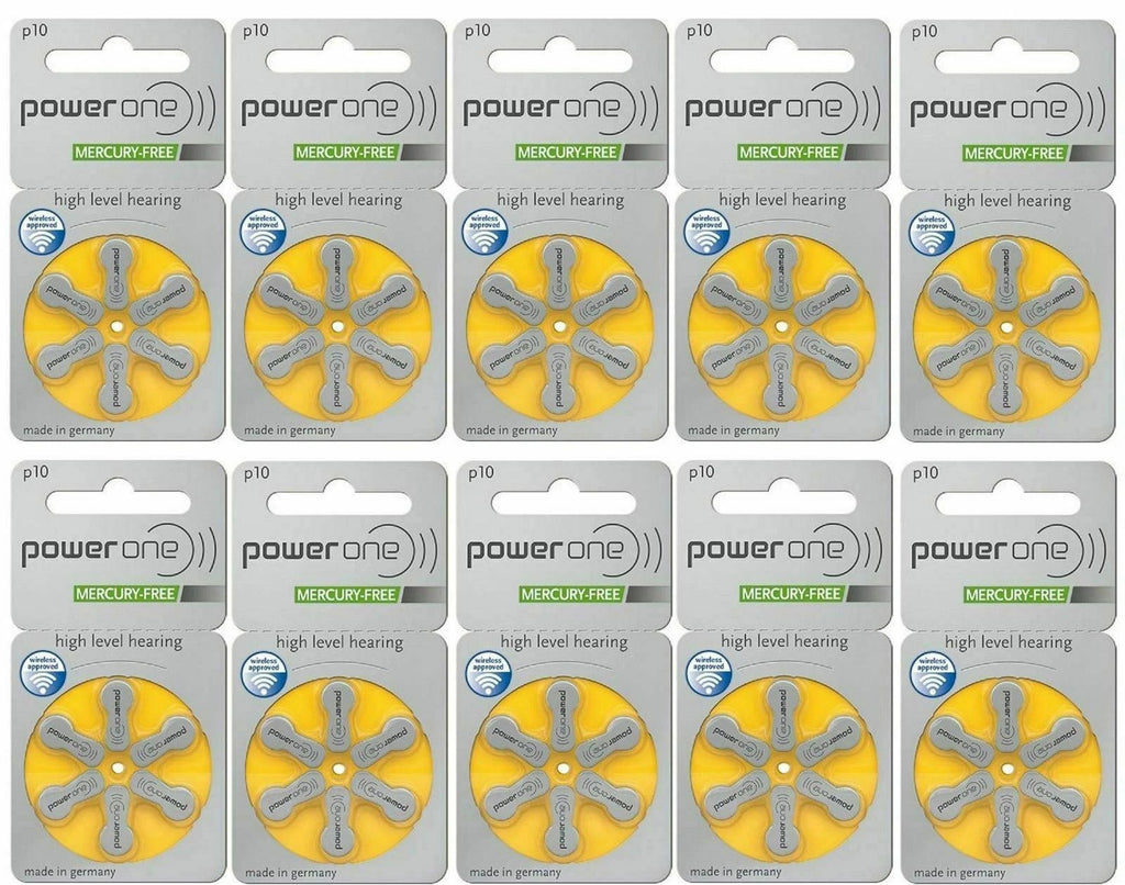 Powerone Hearing Aid Battery Size P10 - 30 to 240 batteries - Fresh Exp 2029