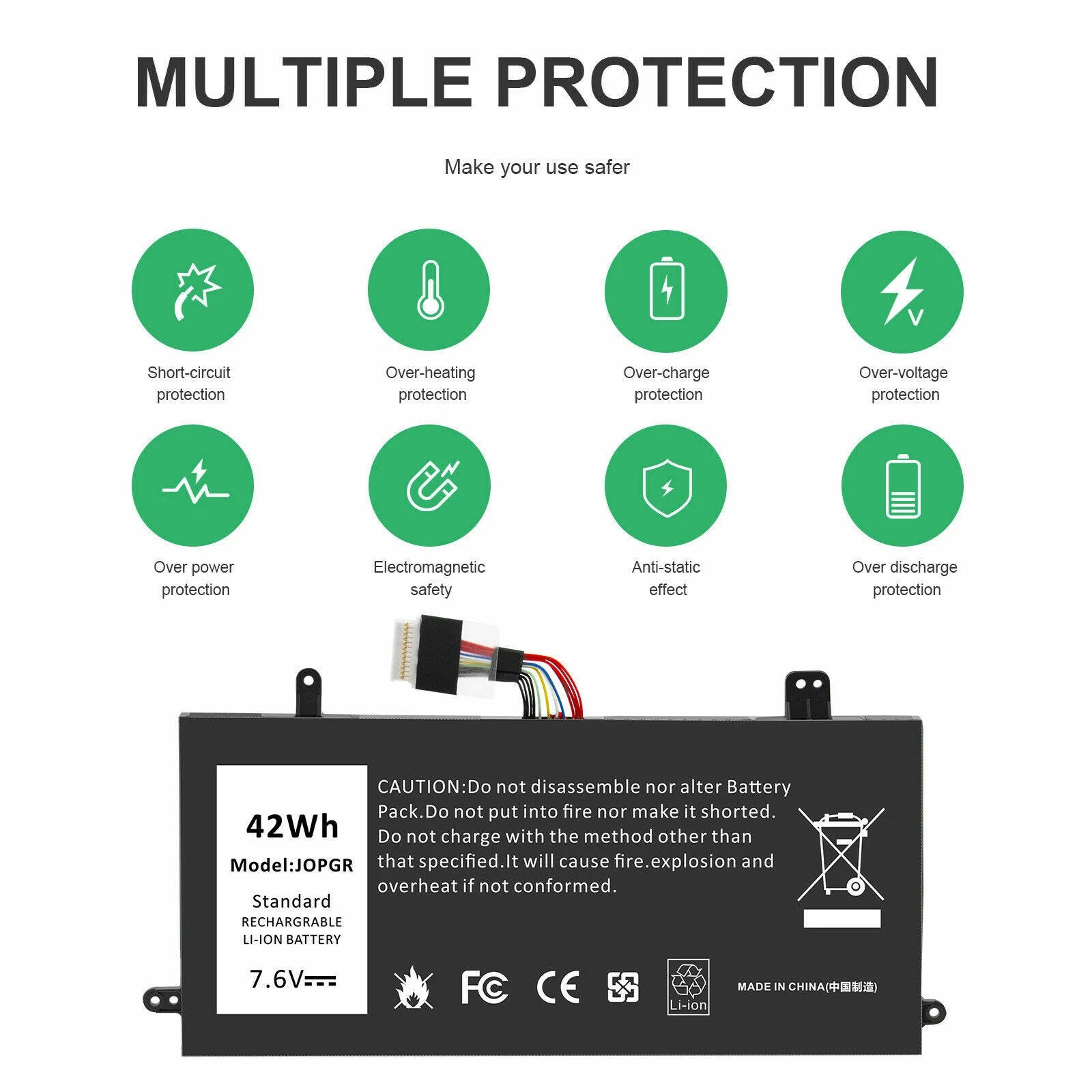 42W J0PGR Battery For Latitude 12 5285 5290 2-in-1 T17G Tablet 1WND8 X16TW FTH6F