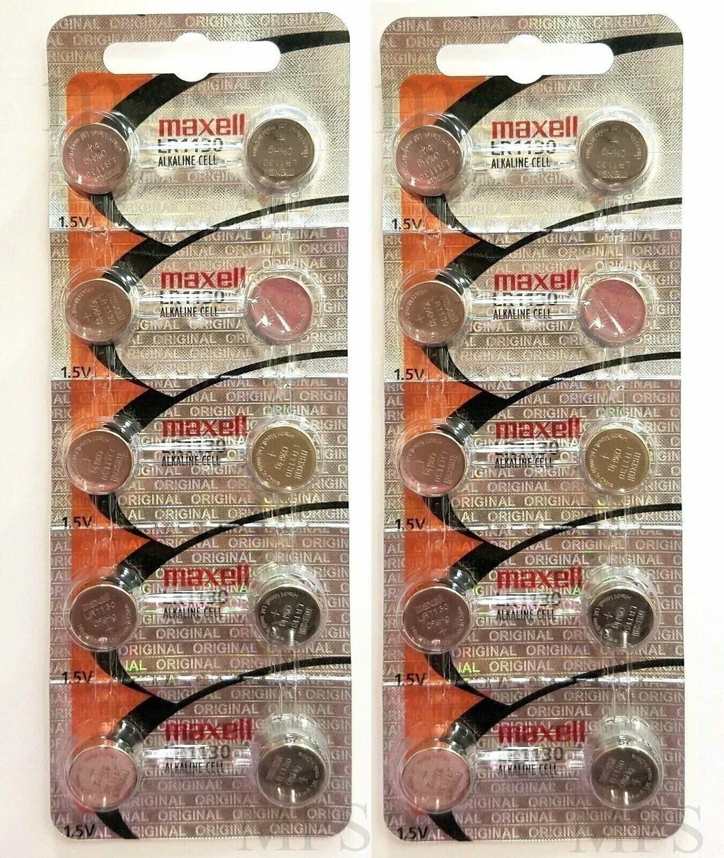 New Maxell LR1130 AG10 189 1130 LR54 Battery Pack 20 pcs Fresh Expire 2020
