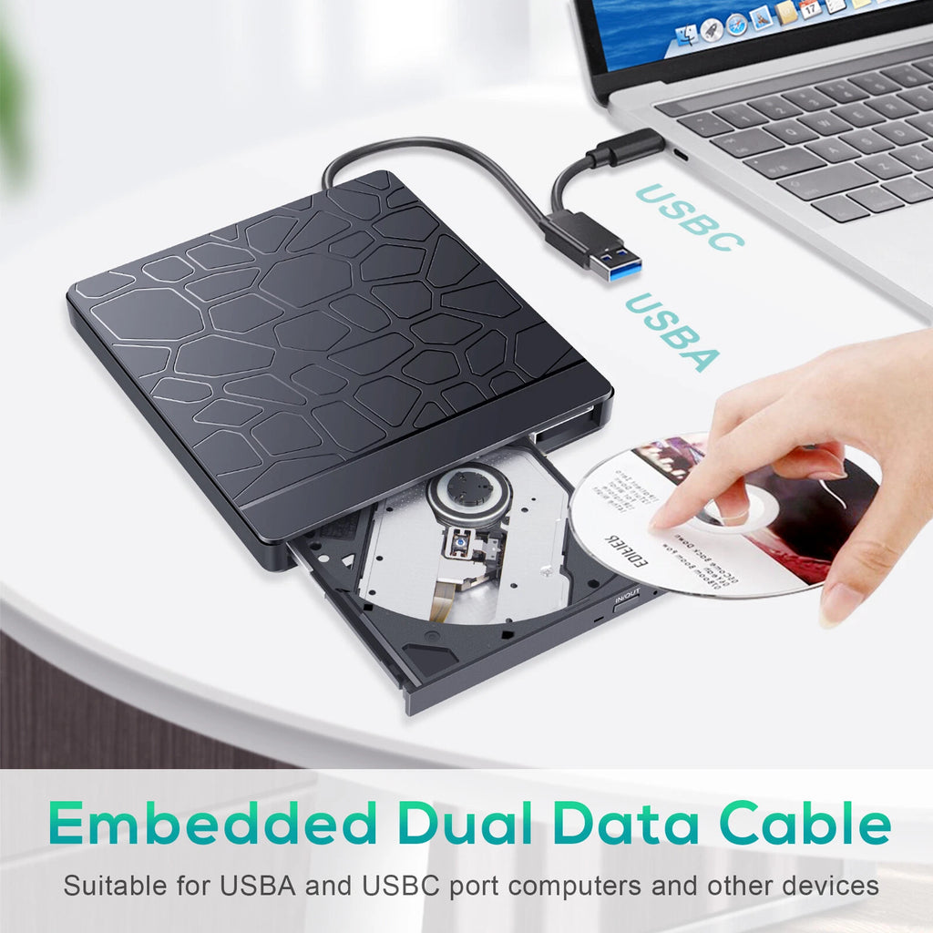 External Slim USB 3.0 CD DVD-/+RW Drive Burner Writer Hard Disk Reader Player PC