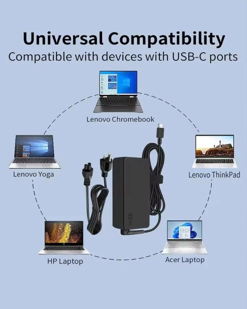 ThinkPad USB-C Charger for Lenovo Chromebook 65w Power Cord Type C Computer