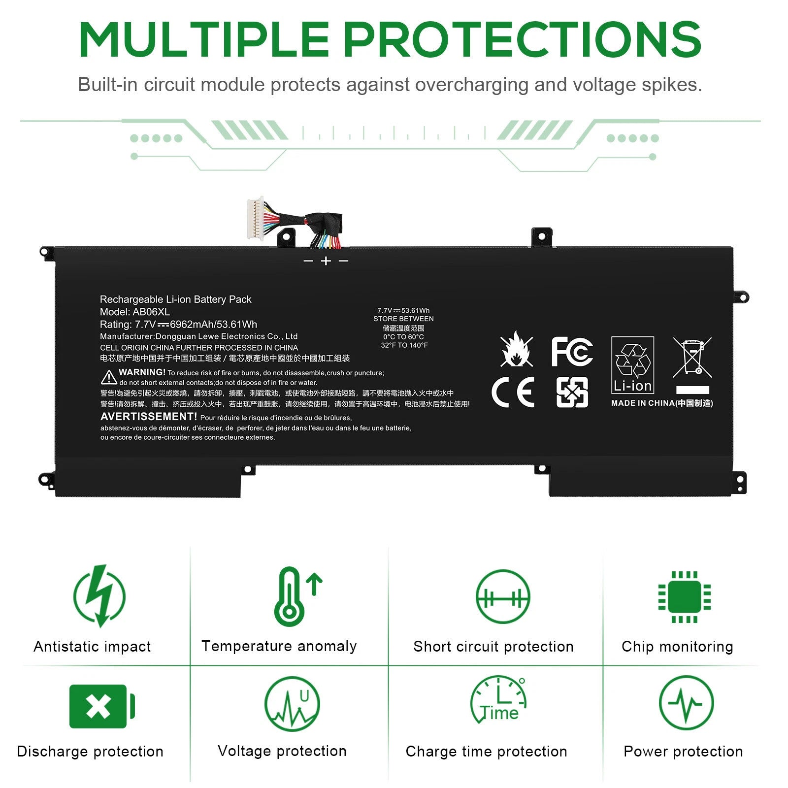 AB06XL Battery For HP Envy 13-AD000 Series HSTNN-DB8C 921408-2C1 921438-855