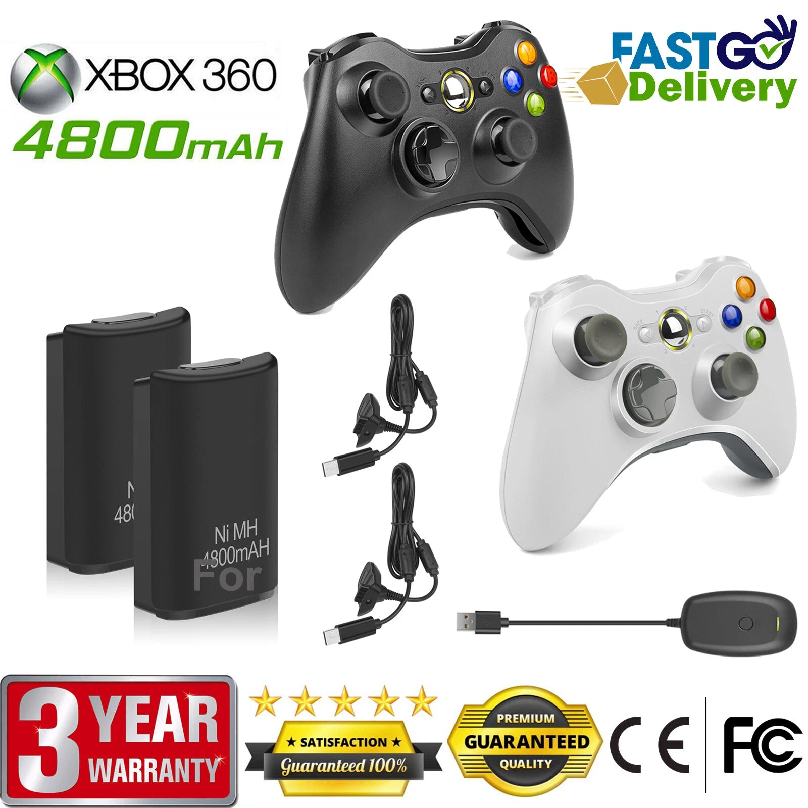 For Microsoft Xbox 360 Wireless Controller / Rechargeable Battery Pack Charger