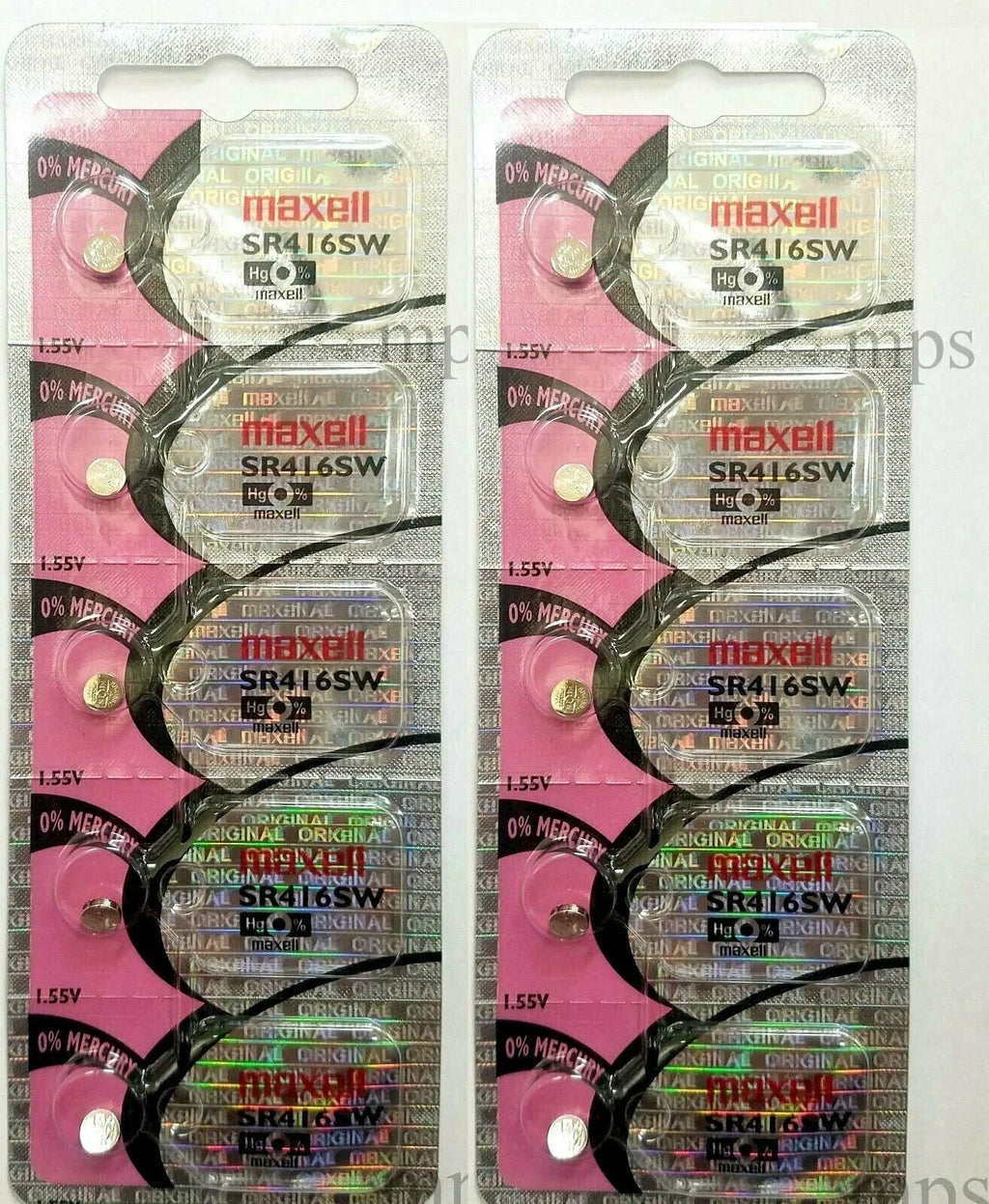 10 Maxell 337 SR416SW SR416 SILVER OXIDE watch battery