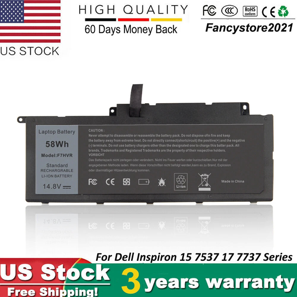 F7HVR 58Wh Laptop Battery For Dell Inspiron 17 7000 7737 7746 14 15 15r 5545 PC