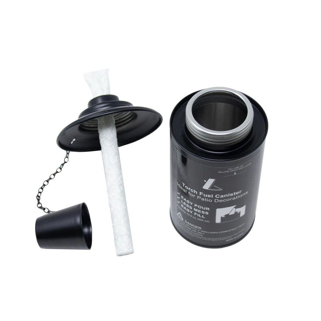 Set of 4 Outdoor Patio Torch Fuel Canister Tabletop Lanterns Clean-Burning 12 oz