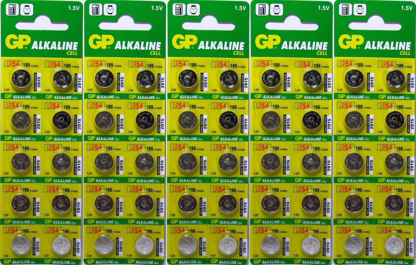 AG10 LR1130 LR54 GP189 389 Button Cell 1.5v Alkaline Batteries x 50