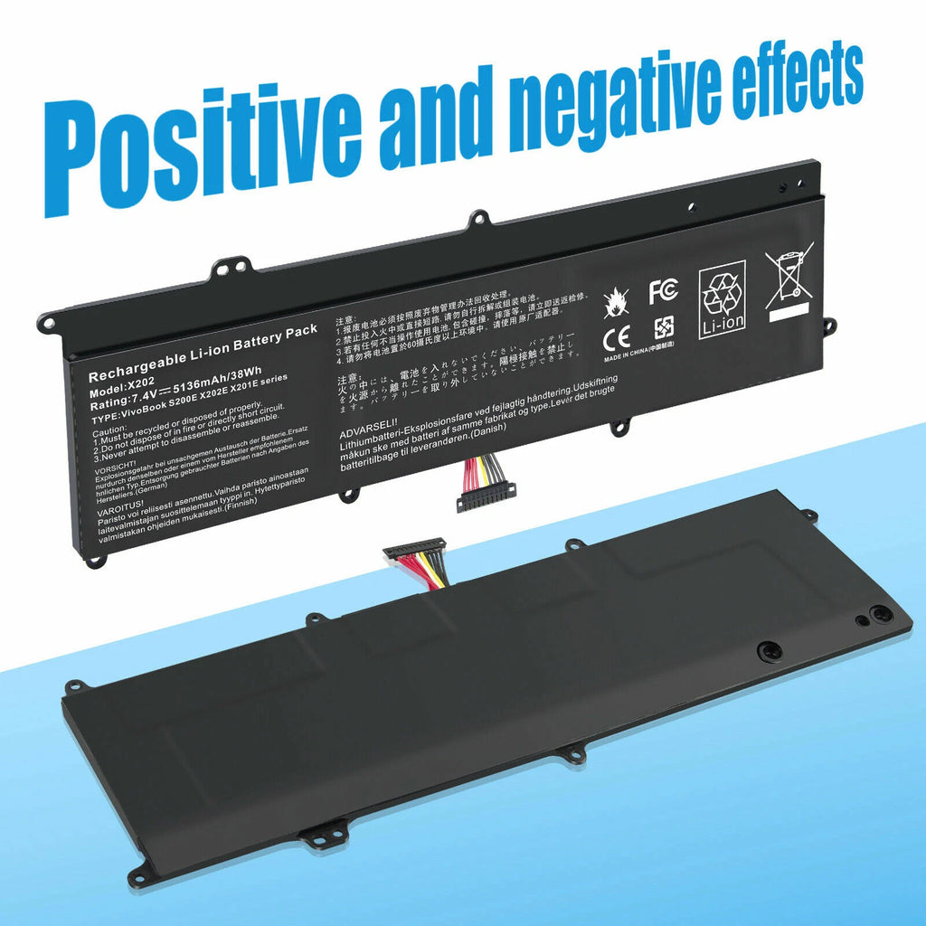 7.4V 33Wh C21-X202 Battery for ASUS VivoBook Q200E S200E X202 X202E X201 X201E