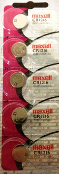 CR 1216 MAXELL LITHIUM BATTERIES (5 piece) 3V watch New Authorized Seller