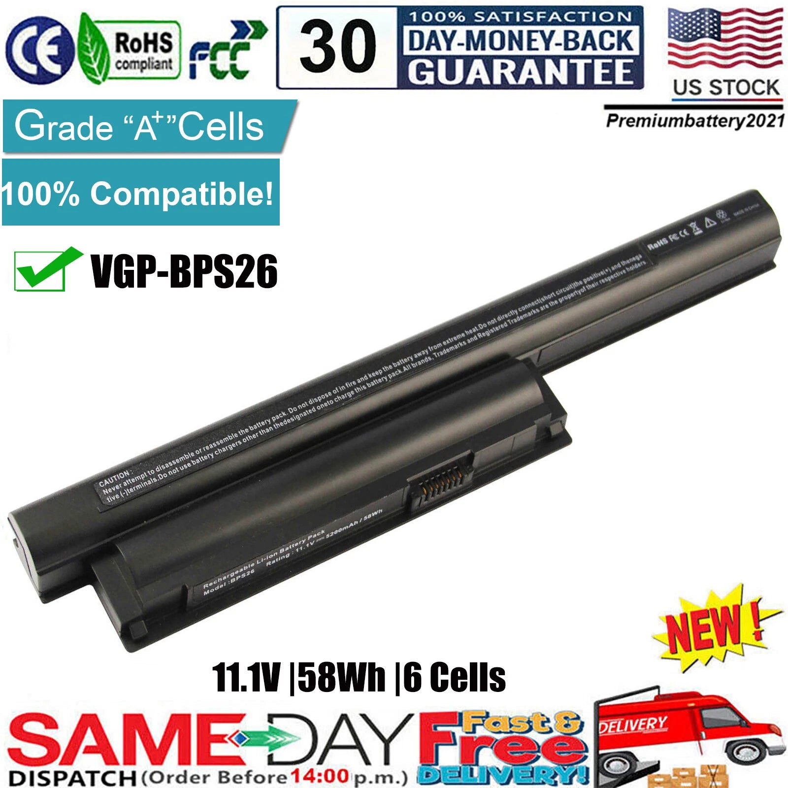 Battery For Sony Vaio PCG-61A12L PCG-71914L PCG-71C11L PCG-71C12L PCG-91211L US