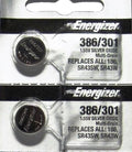 ENERGIZER 301/386 SR43SW SR43W (2 Piece) BATTERY NEW SEALED Authorize Seller