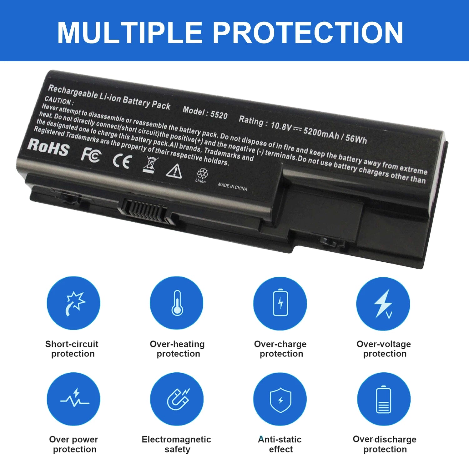 Laptop Battery For Acer Aspire 5300 5315 5535 5920 6920 6930 8930 AS07B31 5200mA