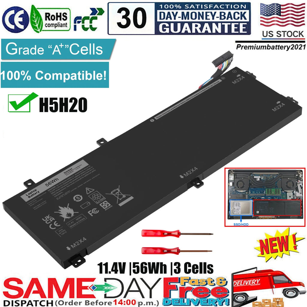 H5H20 Battery For Dell Precision 5510 5520 5530 5540 XPS 15 9560 9550 9570 RRCGW