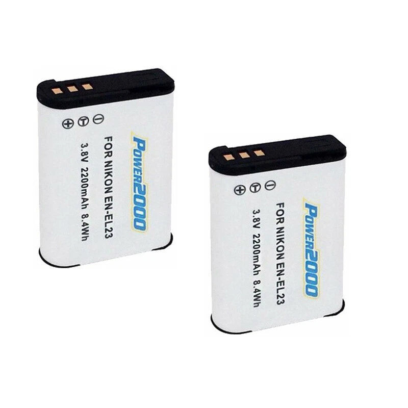 2 x Power2000 EN-EL23 Rechargeable Battery for Nikon P600 P610 S810c P900 B700