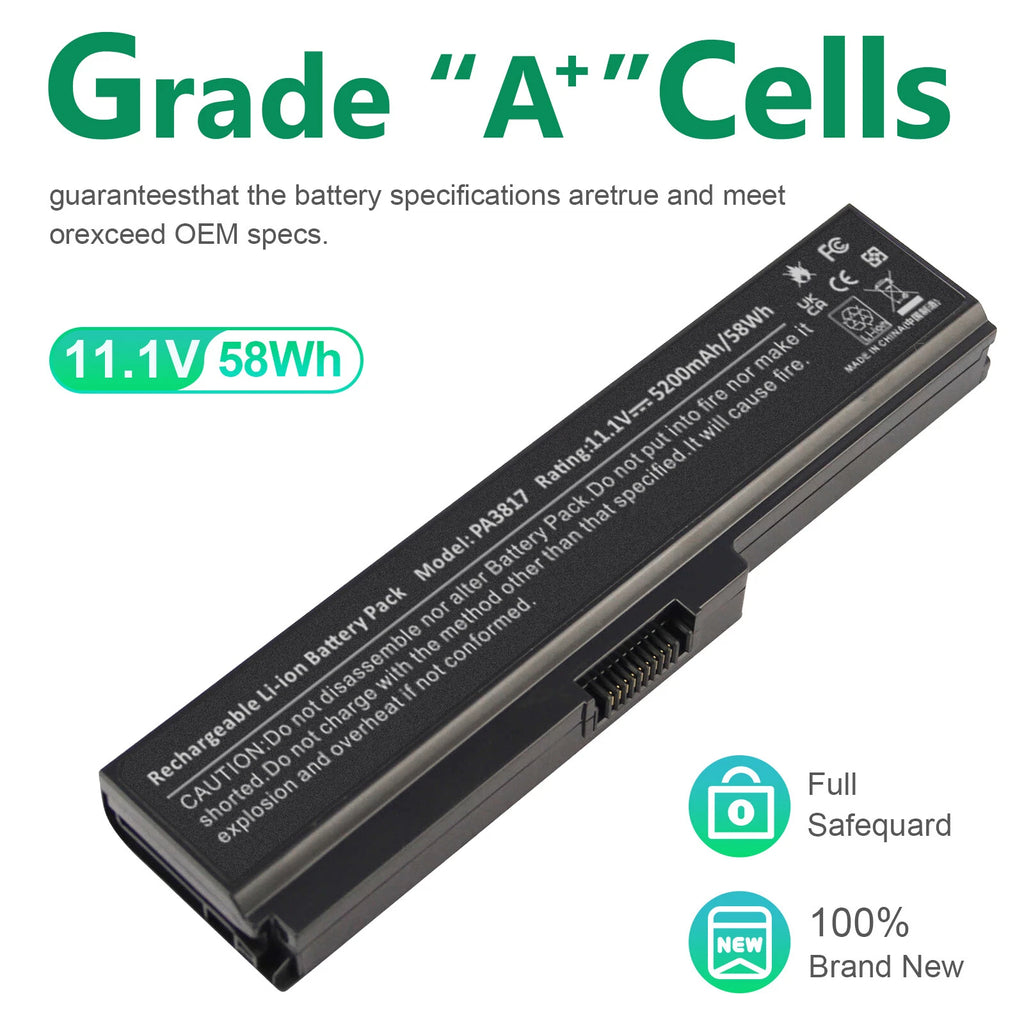 PA3819U-1BRS Battery For Toshiba Satellite L645 L745 L750 PA3817U-1BRS 5200mAh E