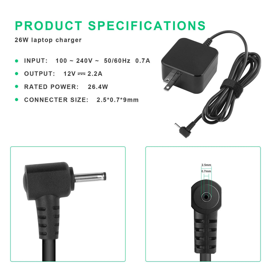 12V 2.2A for Samsung Chromebook 3 XE500C13 2 XE500C12 PA-1250-98 Adapter Charger