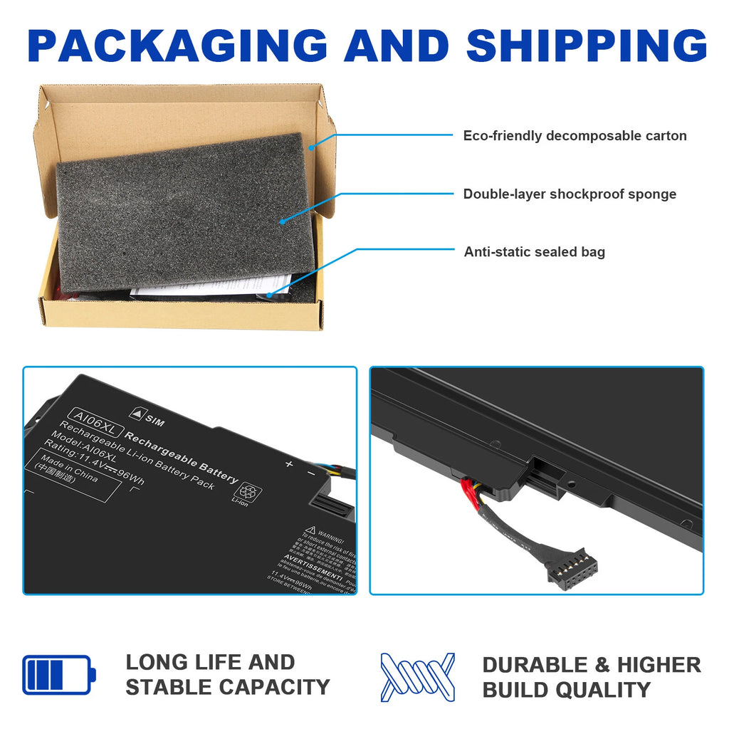 AI06XL 808397-421 Battery For HP ZBook 17 G3 Series 808451-001 A106XL 96Wh