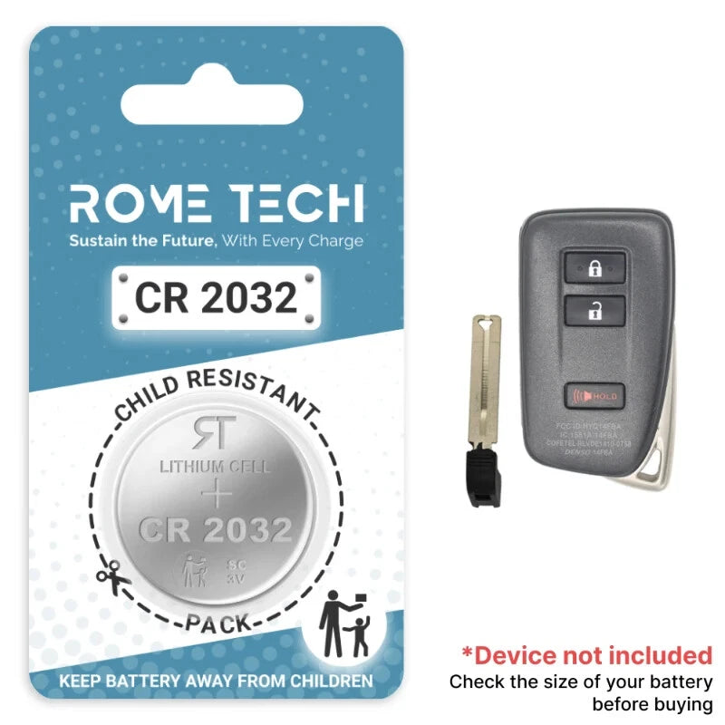 Key Fob Battery Replacement for Lexus NX 200t 2021 2020 2019 2018 2017 - 2015