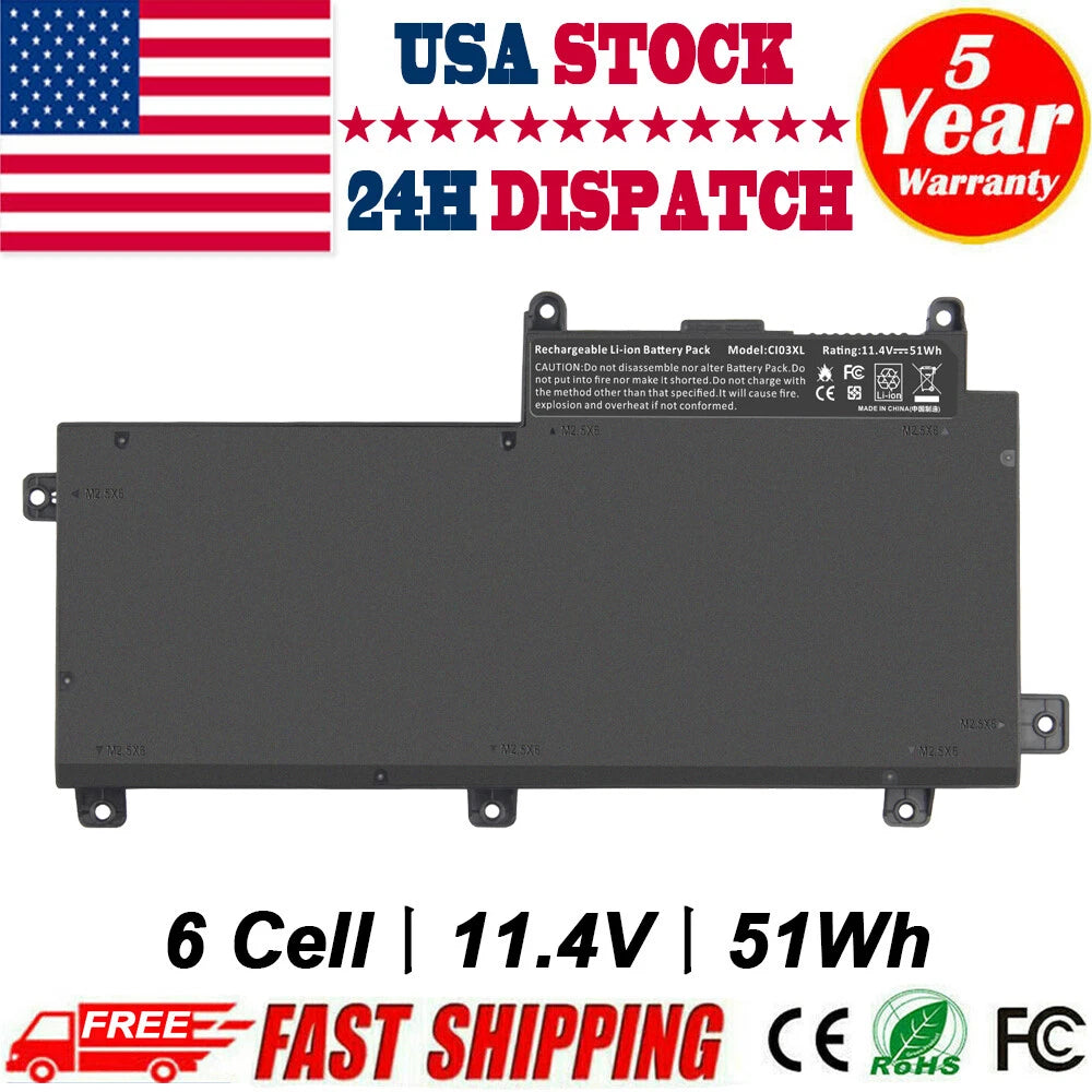 51Wh CI03XL Battery For HP ProBook 640 645 650 655 G2 G3 HSTNN-I67C-5 HSTNN-LB6T
