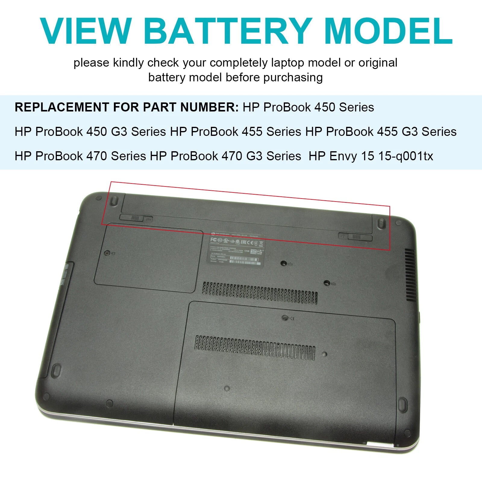LOT RI04 Battery for HP ProBook 450 455 470 G3 HSTNN-PB6Q 805047-851 RI06XL