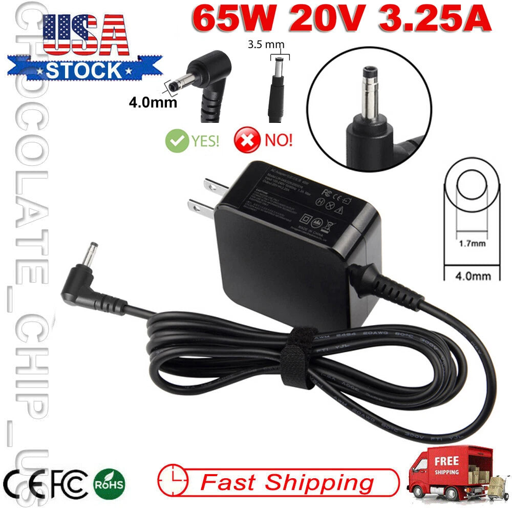 65W Power Adapter Charger for Lenovo IdeaPad Yoga 710-15ISK 720-12IKB 80V50010US