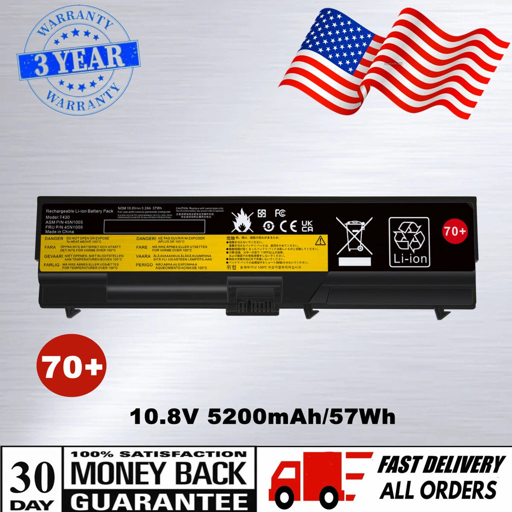 45N1001 Battery for Lenovo 0A36303 ThinkPad L430 T430 W530 T530