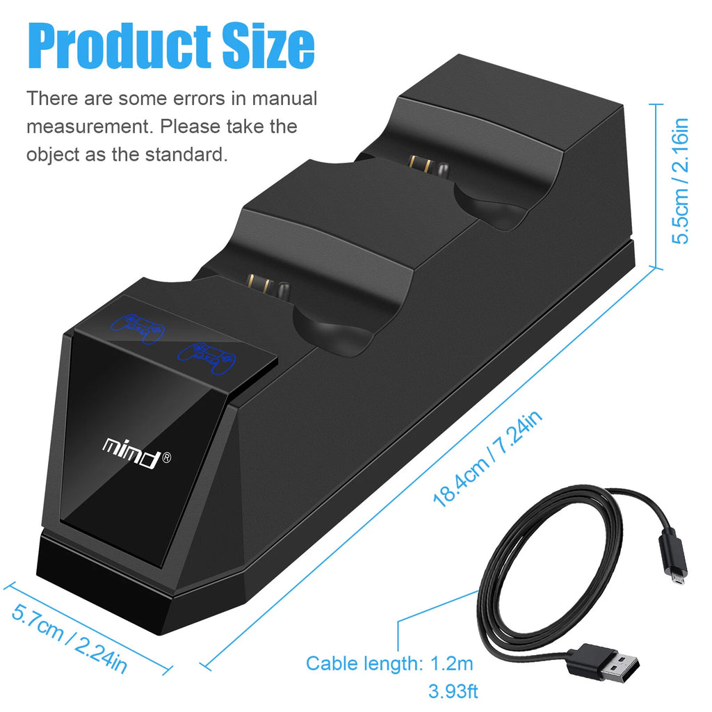 for PS4 Slim/Pro Dualshock 4 Controller Charger Charging Dock Station with LED