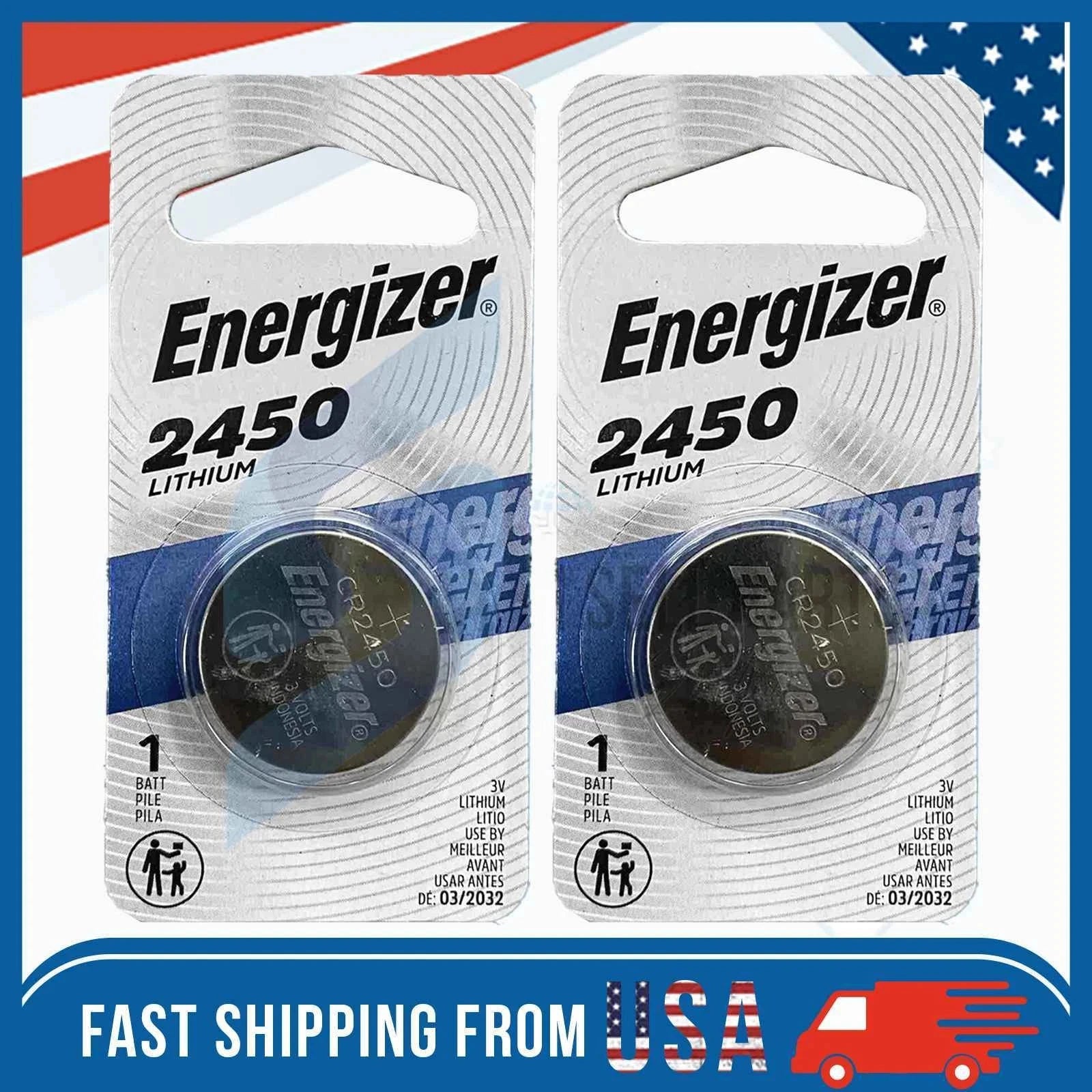 3 Pack New Fresh Energizer ECR2450 CR2450 BR2450 Lithium 3V Battery Exp 03/2032