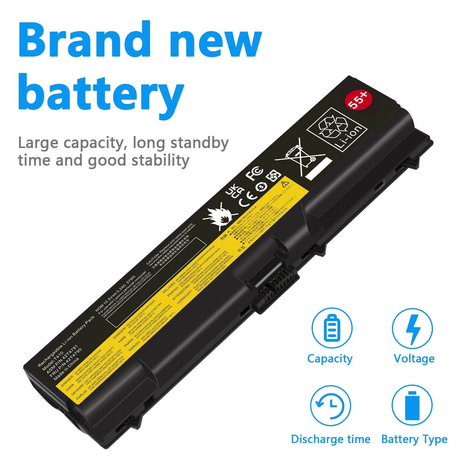 55+ Battery fits for Lenovo P/N 0A36303 42T4799 42T4751 42T4235 42T4753 42T4796