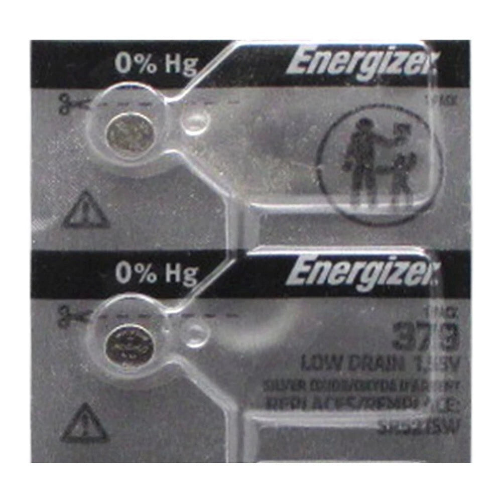 2 Pk Energizer 379 SR521SW SR521 Silver Oxide Battery