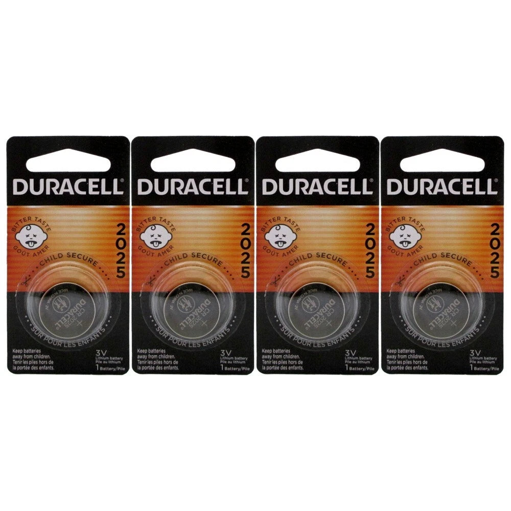 Duracell CR 2025 ECR2025 CR2025 DL 2025 3V Lithium Battery x 4