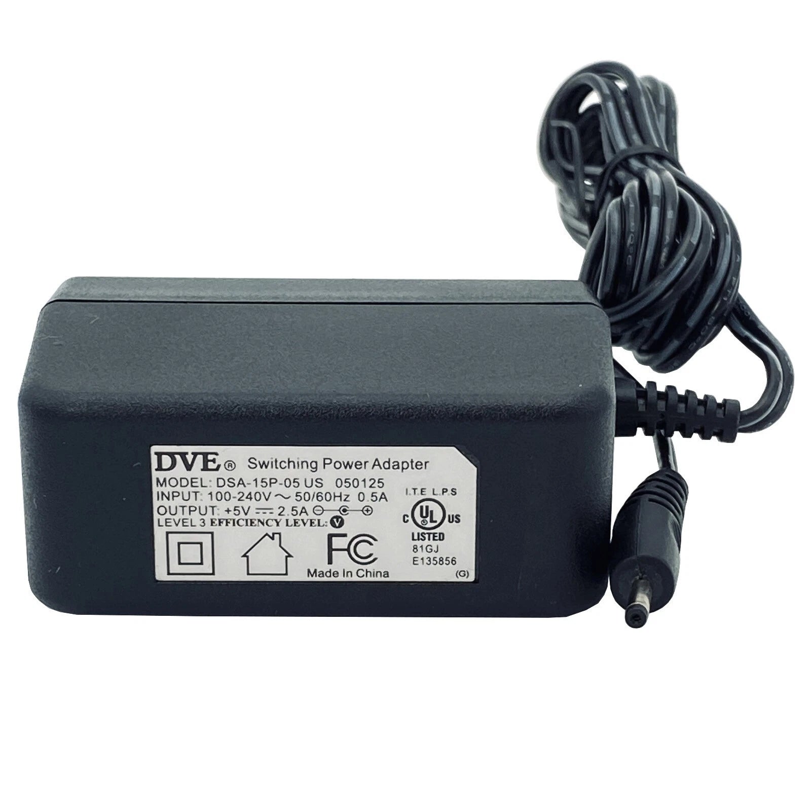 NEW Genuine DVE V-Infinity DSA-15-05 Wall Power Adapter 5V 2.5A Charger