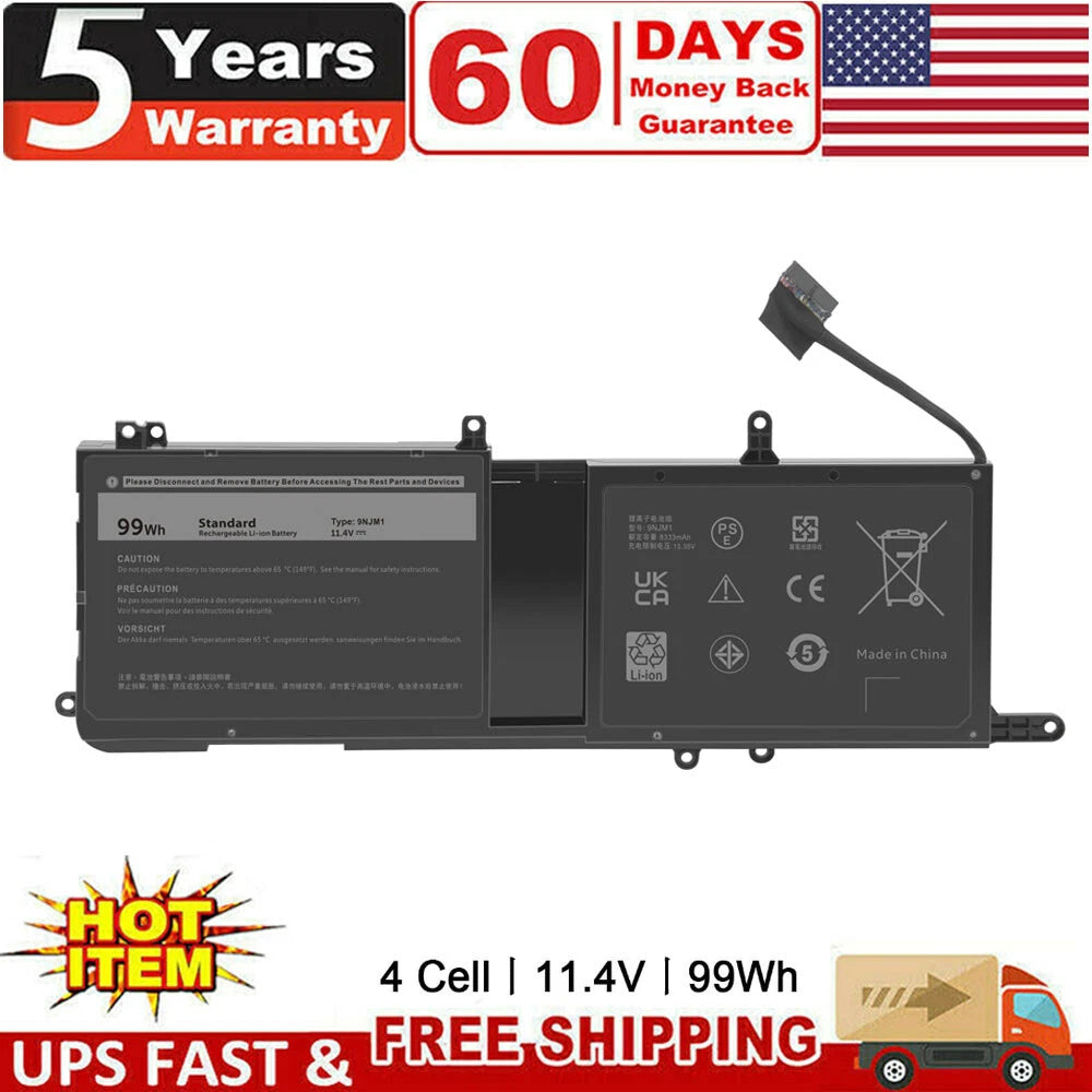 ?Battery For Dell Alienware 17 R4 Alienware 15 R3 4-Cell Laptop 99Wh 9NJM1 MG2YH