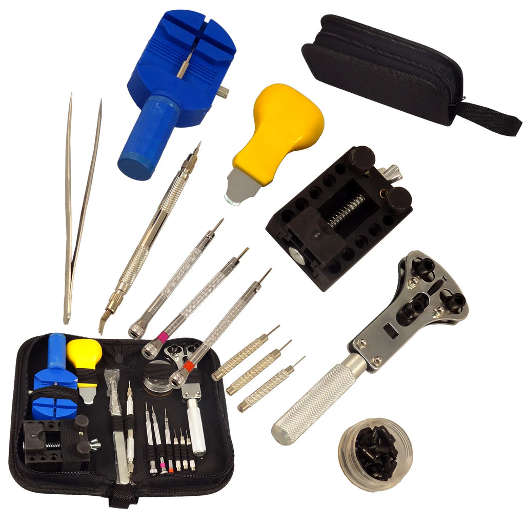 13 pc Watch Repair Tool Kit Zip Case Battery Opener Link Pin Remover Screwdriver