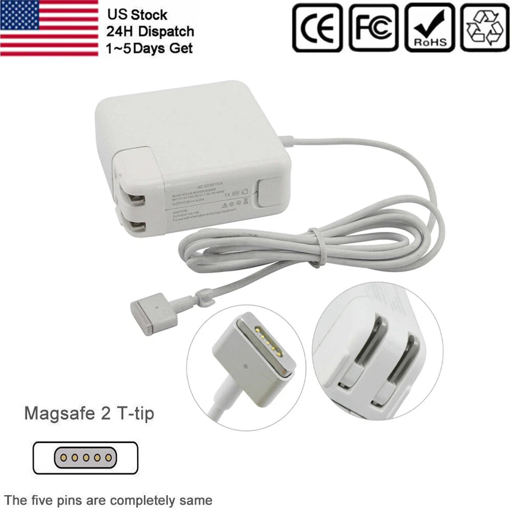 85W Mag 2 T-Tip Adapter Charger For Apple MacBook Pro A1424 RETINA 15" 2012-2015