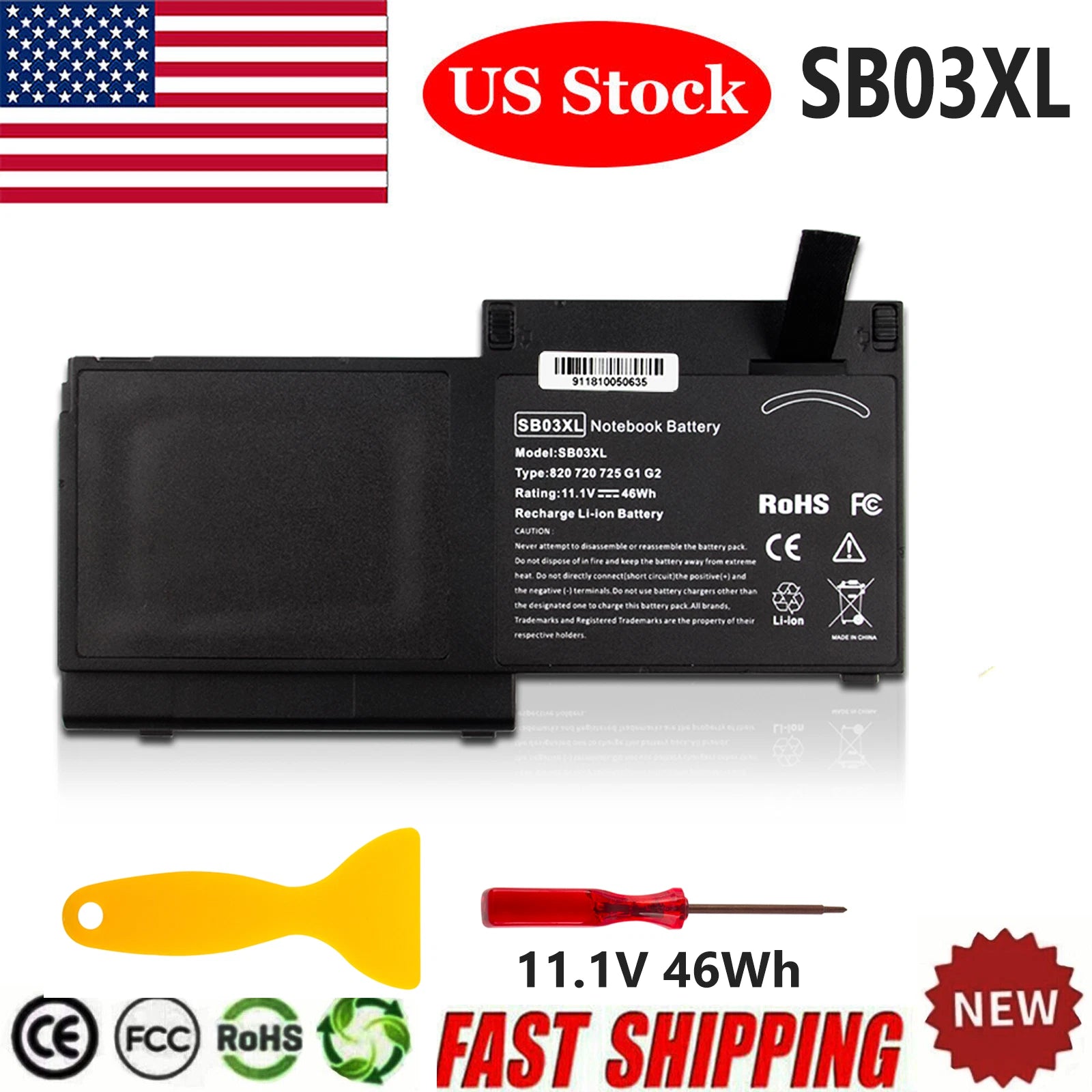 SB03 SB03XL Battery For HP Elitebook 720 G1 G2 725 820 825 717378-001 716726-421