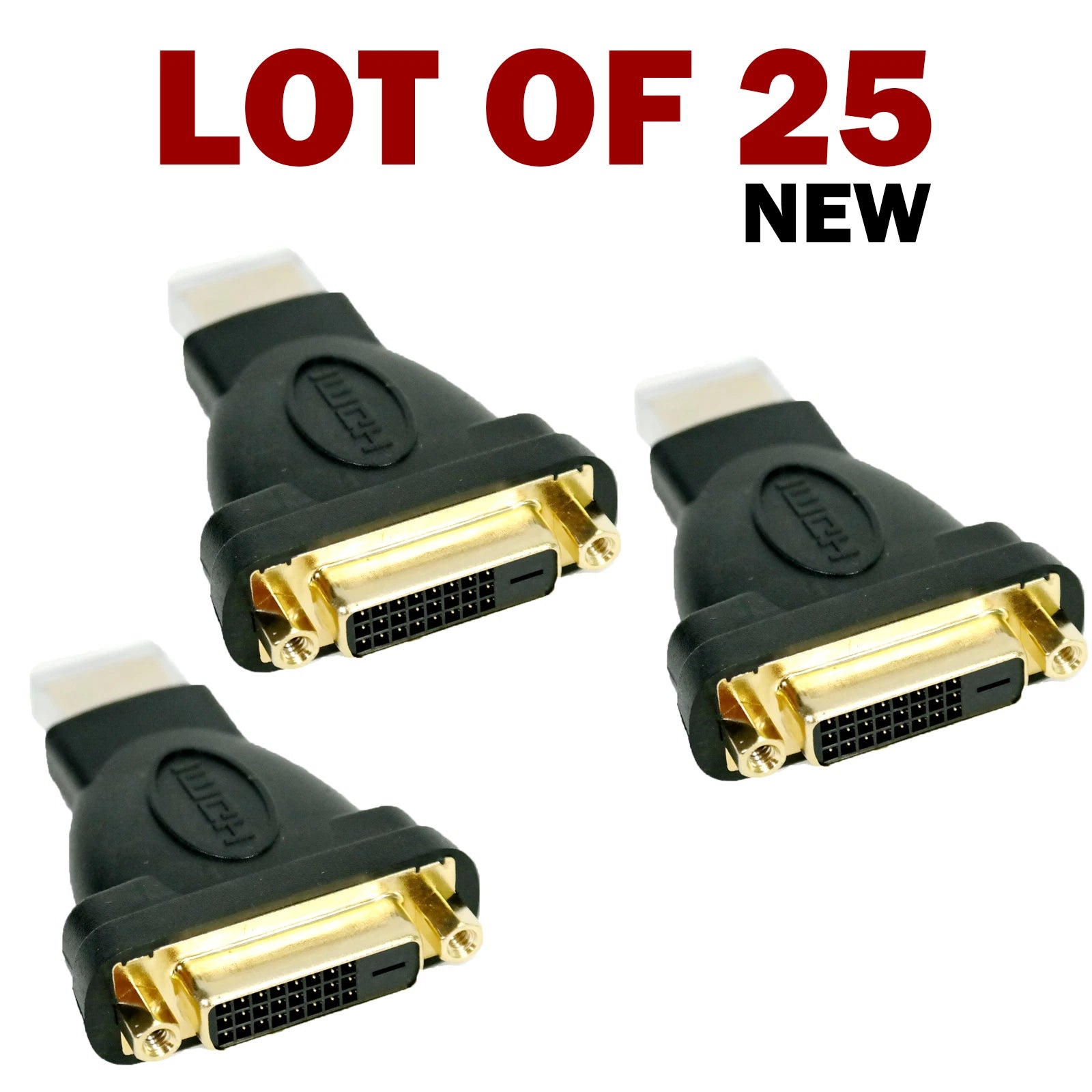 Lot of 25 New C2G DVI-D Link Female to HDMI Male Converter Adapter for LCD HDTV
