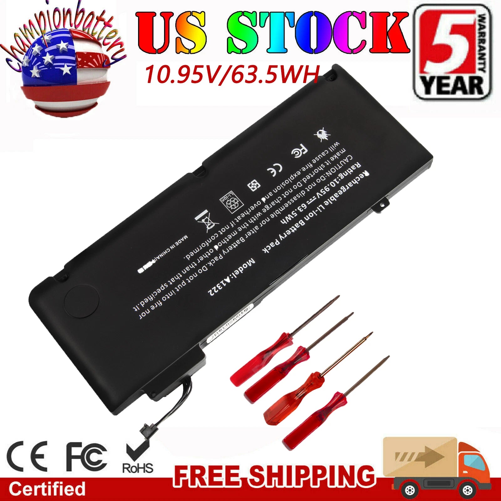 A1322 Battery For Apple MacBook Pro 13 inch A1278 Mid 2009 2010 Early 2011 2012
