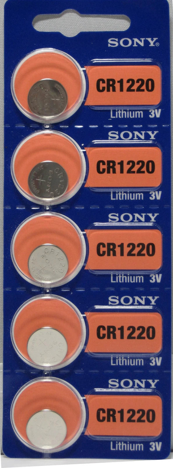 5 x CR 1220 SONY LITHIUM BATTERIES 3V Watch New Authorized Seller Exp:2028