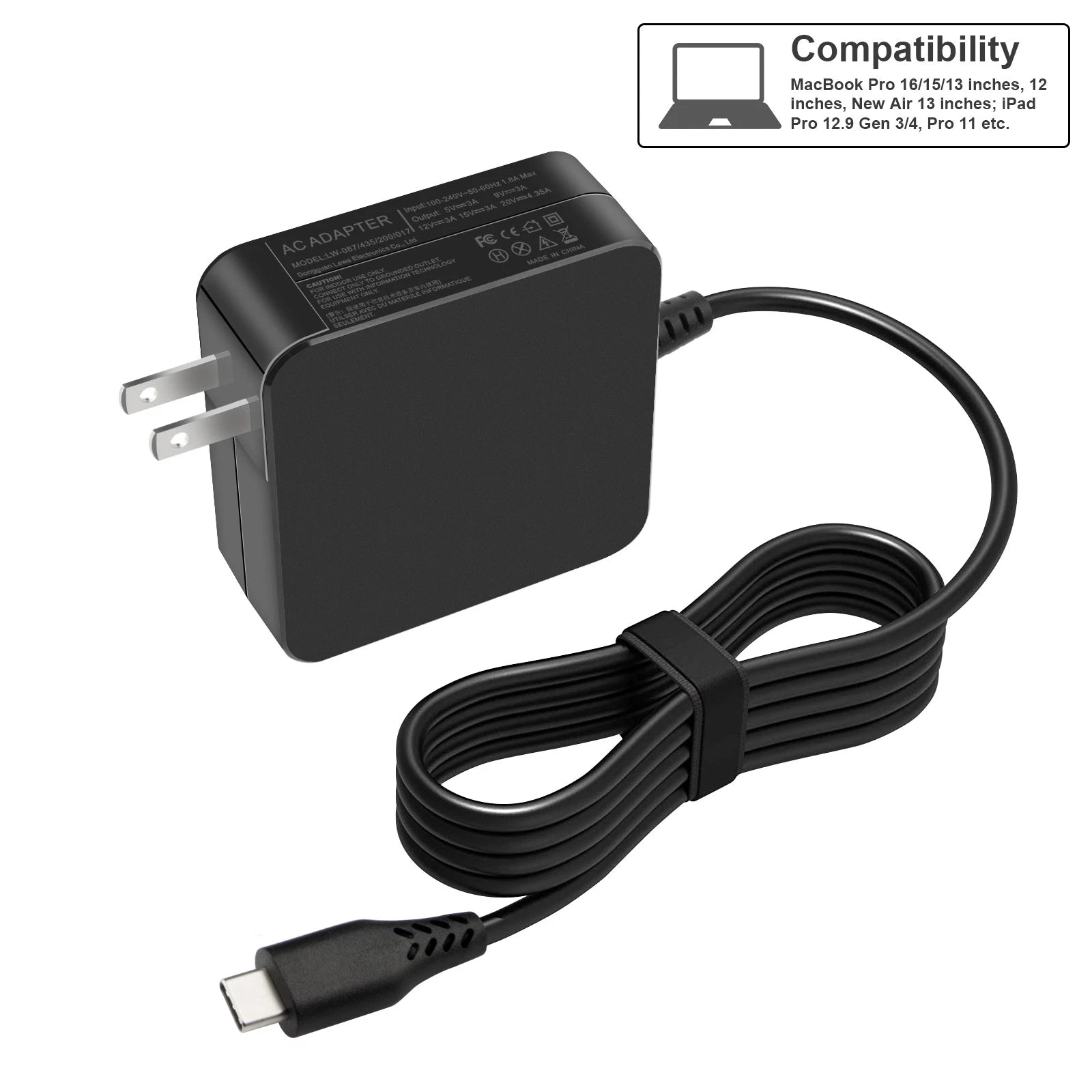 USB-C Adapter Charger for Lenovo ThinkPad ADLX65YDC2A ADLX65YLC2D ADLX65YDC2D