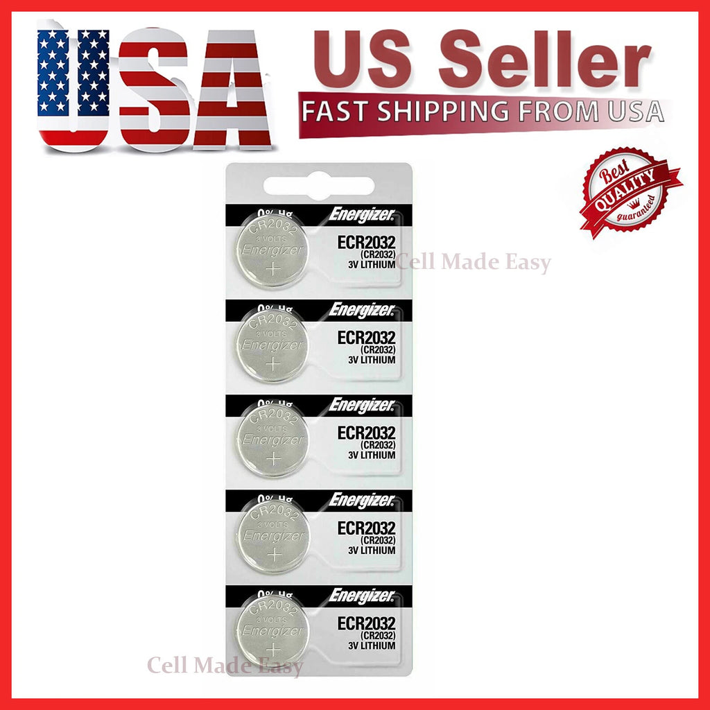 Lot 5 Pcs Fresh Energizer CR2032 3V Lithium Coin Cell Button Battery CR 2032 USA