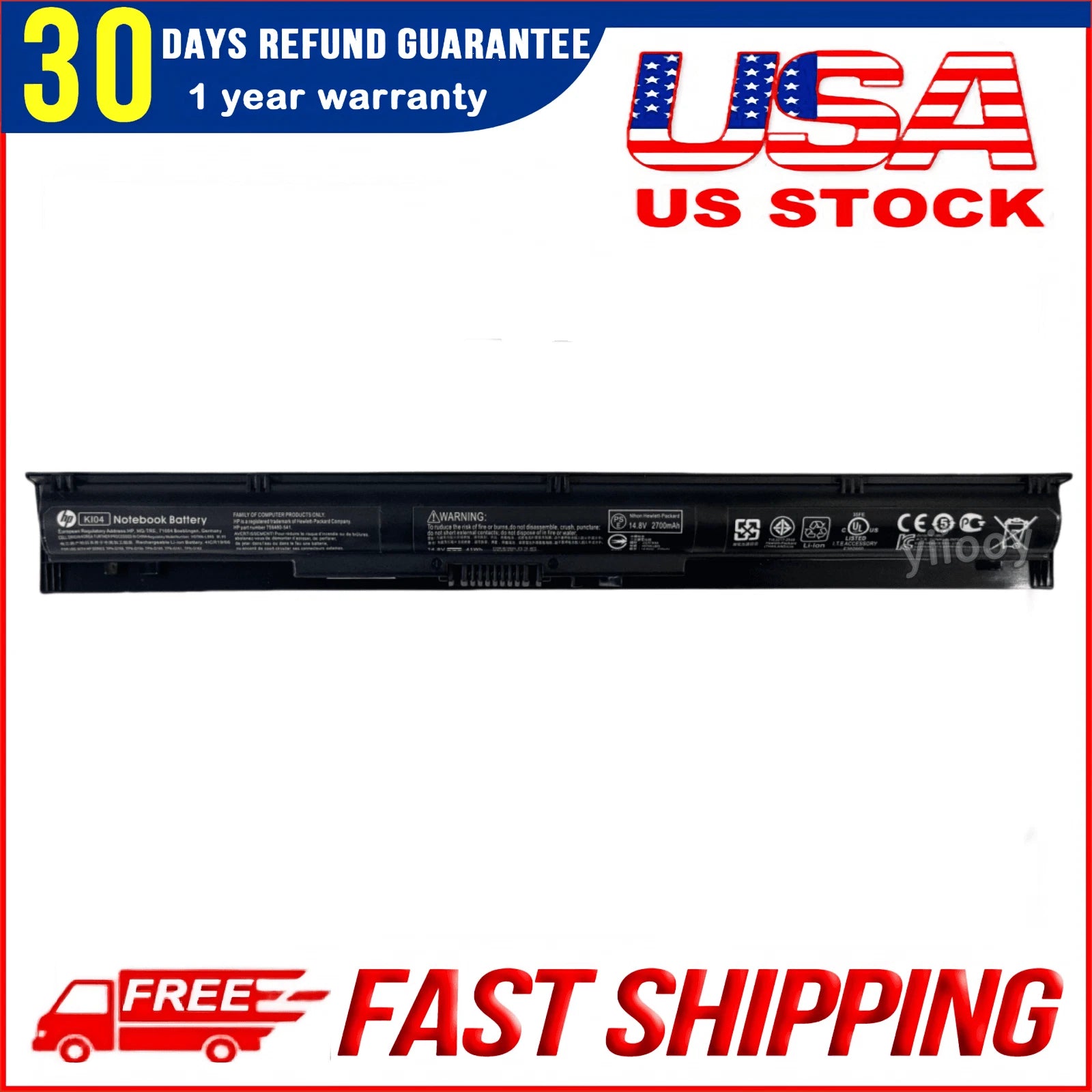 New Genuine OEM KI04 K104 Battery for HP Pavilion 14 15 17 800009-421 800049-001