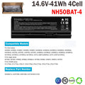 Battery 6-87-NH50S-41C00 4INR19/66 For Clevo NH50ED NH50RA NH50RH NH70 NH70 41WH
