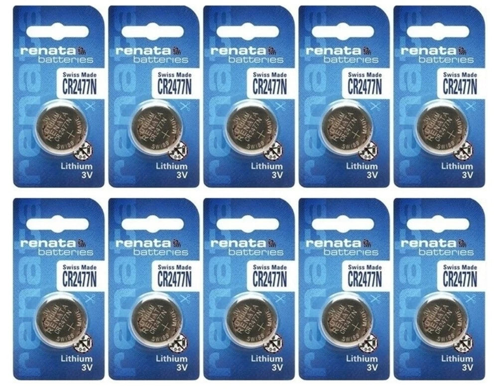 10 Renata CR2477N 3V Swiss Made Lithium Button Cell Battery