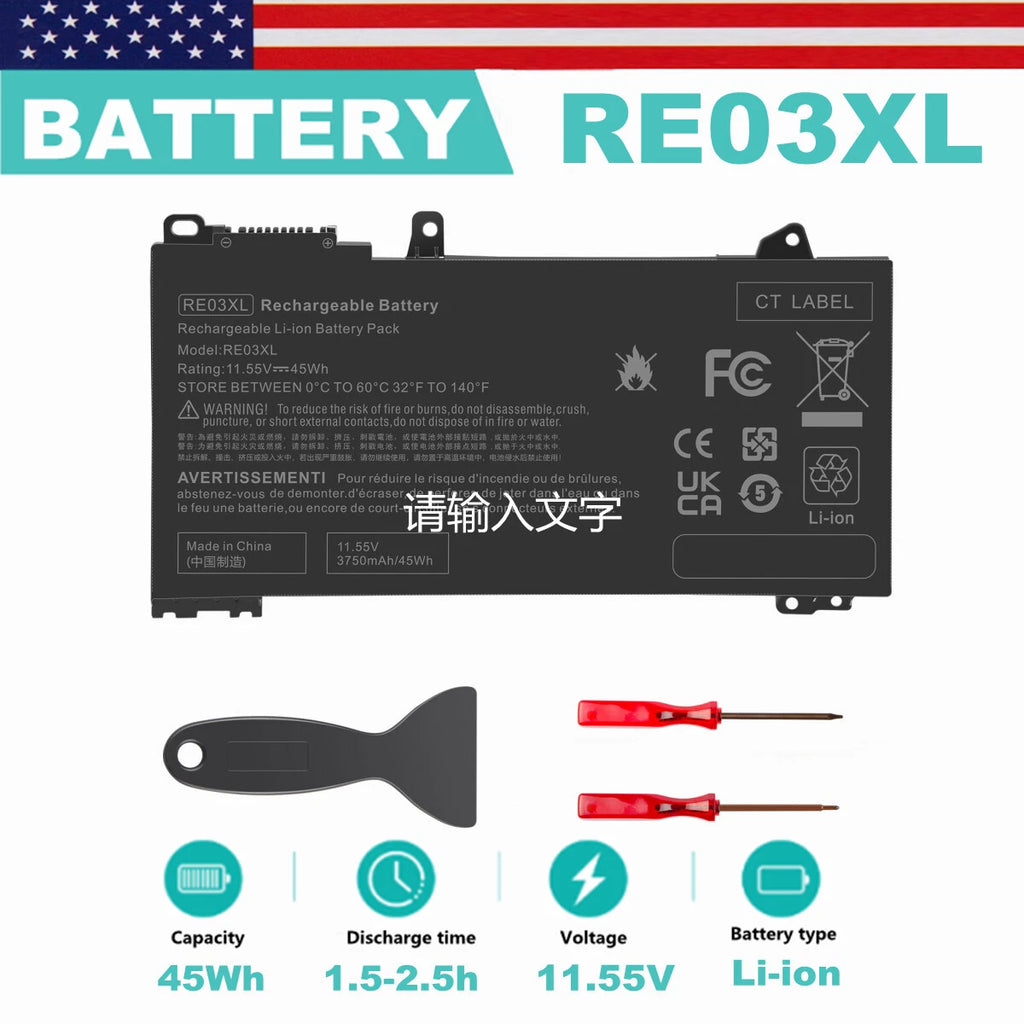 RE03XL Battery for HP ProBook 430 440 445 450 455R G6 G7 HSTNN-UB7R HSTNN-DB9A
