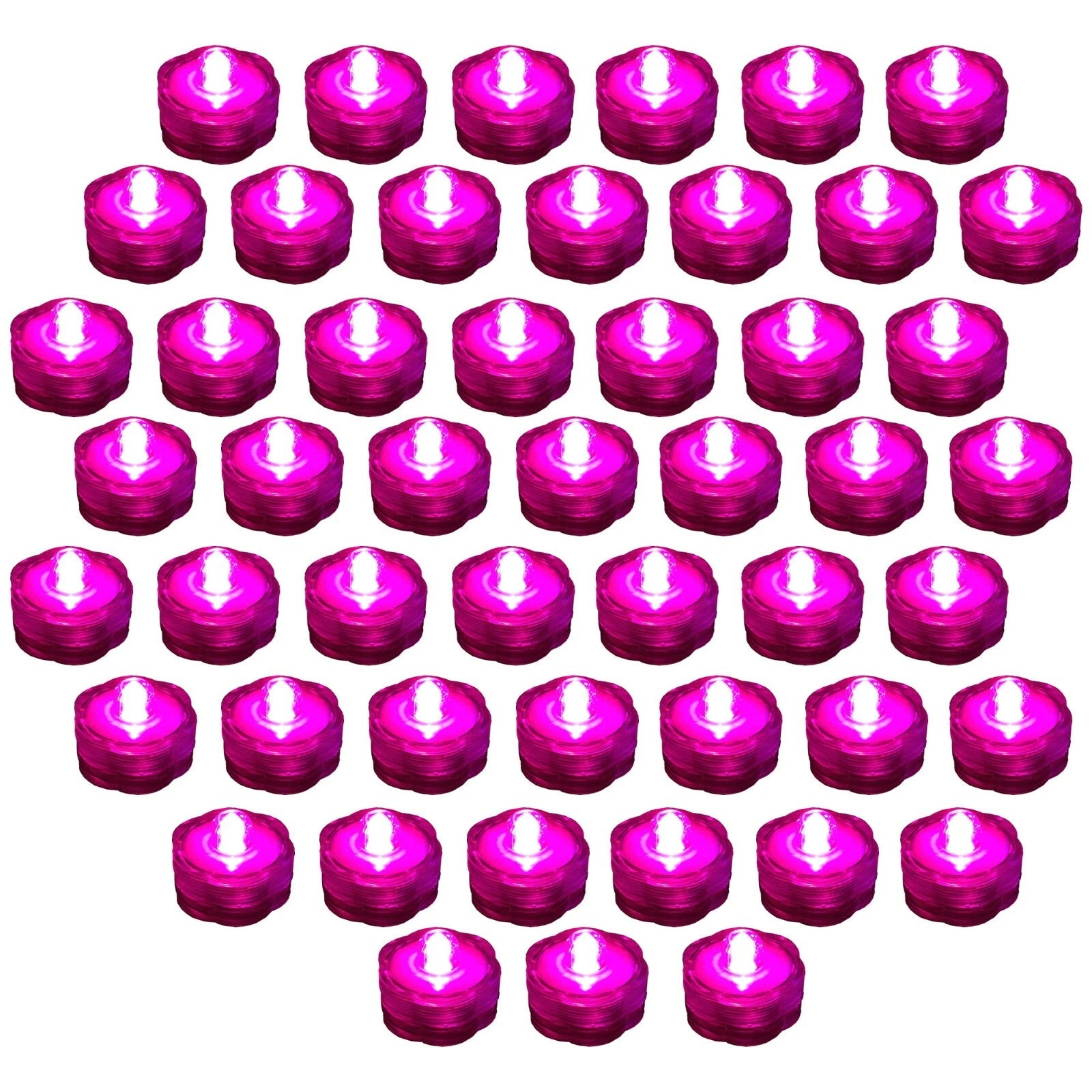 50 Pack Pink Submersible Waterproof Underwater Battery LED Tea Light Wedding