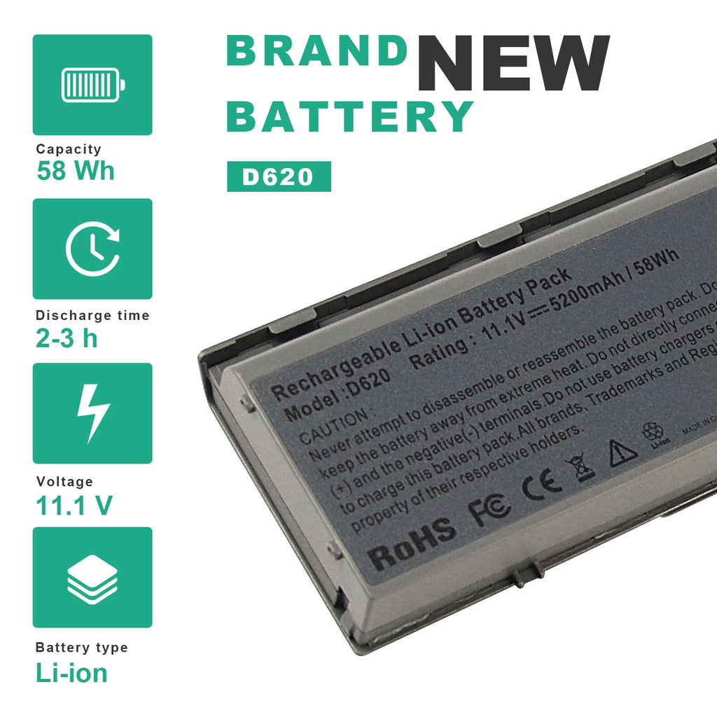 Laptop Battery for Dell Latitude D620 D630 D631 M2300 TYPE TG226,UD088 5200mAh