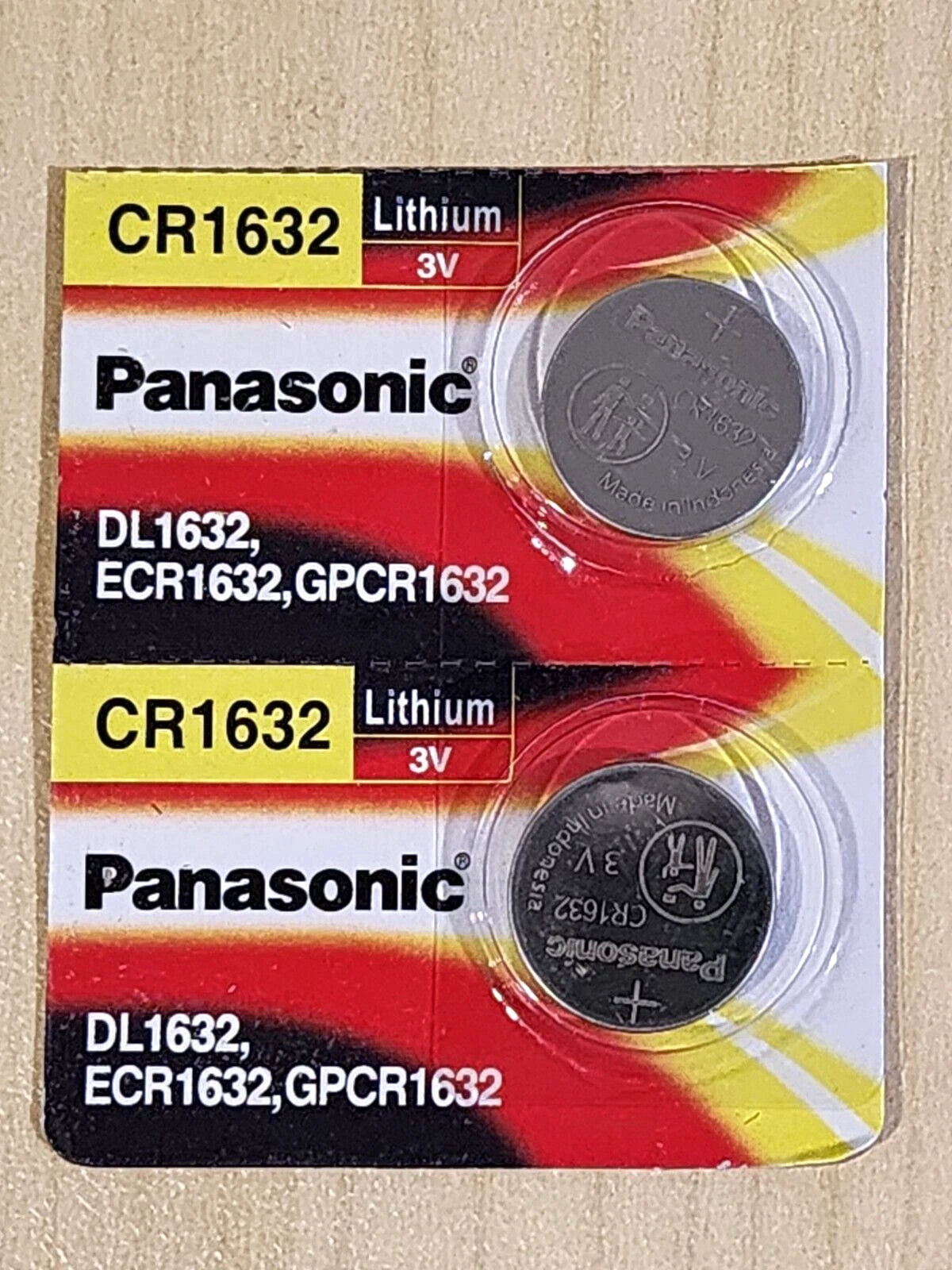5 x carded CR1632 3v LITHIUM BATTERY CR 1632 CMOS KEY FOBS EXP. 2032 (five pcs)