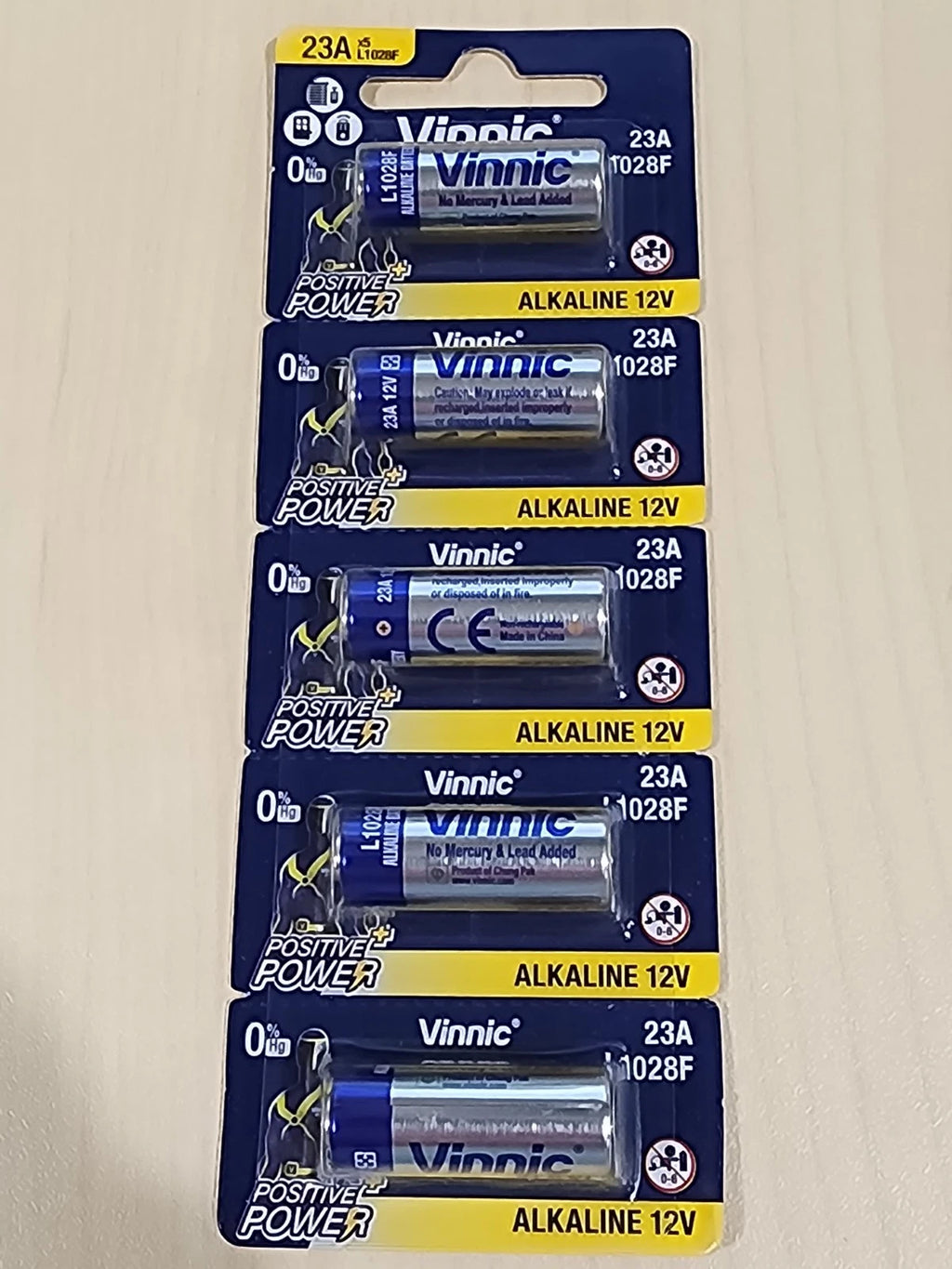 5 pack VINNIC 23A A23 12v Alkaline Battery MN21 MN23 23AE GP23 23A L1O28F
